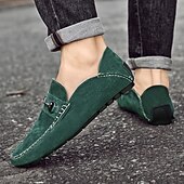 abordables Chaussures sans lacets &amp; mocassins-Mocassins en daim beige pour hommes avec boucle, légers et flexibles, parfaits pour une tenue de bureau décontractée, des soirées sociales et des journées de détente