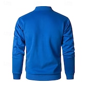 preiswerte Lässige Jacken-Herren Leichte Jacke Freizeitjacke Urlaub Täglich Tasche Frühling Herbst Einfach Mode Klassisch Stehkragen Regulär Schwarz Blau Grau Jacken