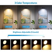 economico luce dell&#039;armadio-luci per quadri da parete, luci magnetiche a batteria per poster con 3 temperature di colore &amp;12 luci da parete RGB con timer dimmerabile e telecomando, per pittura, decorazione per cornice espositiva