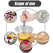 ieftine Ustensile de Gătit-Tel semiautomat din oțel inoxidabil, mixer manual cu împingere, instrument de agitare manual pentru ouă, țesător automat rotativ pentru gătit lapte cu ouă și lapte de casă