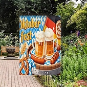 preiswerte Gartenfahnen, Banner-Oktoberfest Gartenflagge Deutsches Bayerisches 12 x 18 Zoll Gartenflaggen kleine Gartenflaggen für draußen Außenfahnen Bierdesign weiß blau kariert Feiertagsgartenflaggen