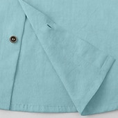 economico Vacanza-Per uomo Camicia Camicia di lino Camicia Estiva Abbigliamento da spiaggia Camicia con Bottoni Semplice Vacanza Casuale Nero Bianco Azzurro cielo Cachi Manica Lunga Colletto Primavera &amp; Estate