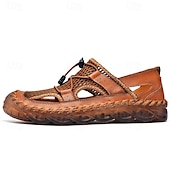 billige Utendørs sandaler-Brune utendørssandaler for menn – fasjonable lette sandaler med justerbare stropper for sommerens fotturer, strandturer og uformell friluftsliv