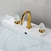 cheap Bathroom Sink Faucets-Bathroom Sink Faucet - Widespread Electroplated Widespread Two Handles Three HolesBath Taps