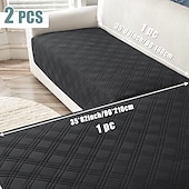 baratos Capa de Sofá-Capas de sofá modernas em formato de L, 2 peças, em azul e branco, duráveis, protetores de sofá que aceitam animais de estimação, com design acolchoado, laváveis à máquina, adequadas para sofás