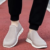 economico Sneakers da uomo-scarpe slip-on da uomo in similpelle beige con inserti in mesh – scarpe comode, leggere e traspiranti per l&#039;uso quotidiano, i viaggi e le attività rilassanti del fine settimana