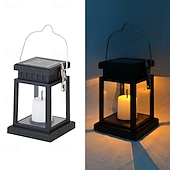 economico Illuminazione vialetto-Lanterne solari da esterno impermeabili da giardino, appese, con fiamma tremolante, a LED, senza candele, luci ad energia solare per decorazioni da giardino, tavolo, ombrellone da patio.