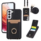 billiga Skal och fodral till Samsung-telefon fodral Till Samsung Galaxy S25 S25 Plus S24 Ultra S24 S24 Ultra Plus S23 Ultra Plus S23 S23 Plus S22 Ultra S22 S21 Plus Ultra Plånboksfodral med snodd Stöd Kortplats Kontor / företag