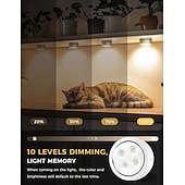baratos luz do armário-Luzes LED Puck para armários com controle remoto, lâmpada AA com função de memória, 3 modos de iluminação, luzes adesivas para armários de cozinha