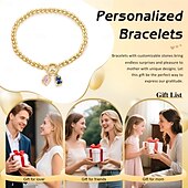 economico I regali-Bracciale con ciondolo con pietra portafortuna - due pietre portafortuna personalizzate da indossare al polso per un tocco di romanticismo. È un regalo perfetto per tua moglie/mamma/fidanzata per San