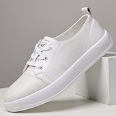 preiswerte Sneaker für Herren-Herren-Sneaker aus blauem Kunstleder mit weißer Gummisohle – bequeme Schnürsneaker für Sport, Reisen und Freizeit