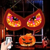 cheap Decorative Lights-Halloween Decorations Spooky Eyes Lights 21 Inch Large Wooden Halloween Window Eye Lights with 8 Color Modes and USB/Battery Operated for Home Wall Window Trees Halloween Decor