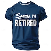 voordelige Grappige T-shirts voor mannen-Voor heren Gepensioneerd Grappig jargon T-shirt Korte mouw T-shirt 3D-afdrukken Strakke ronde hals Overhemd Modieus Dagelijks Basic Straat Casual Dagelijks Zwart Rood blauw Zomer Lente Alle seizoenen