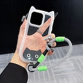 abordables Coques autres téléphones-Nouveau coussin de téléphone à la mode et mignon avec motif de chat, corde courte polyvalente, corde de poignet solide, corde anti-perte