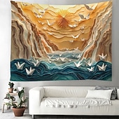 cheap Landscape Tapestry-Landscape Mountain Hanging Tapestry Wall Art Large Tapestry Mural Decor Photograph Backdrop Blanket Curtain Home Bedroom Living Room Decoration