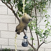 halpa Maisemavalot-1 kpl kiipeilevä pesukarhupatsas, jossa on aurinkokennolla toimiva vedenpitävä valo, puutarhaterassilla ja parvekkeella riippuva koristevalo, söpö eläinmaisemavalo