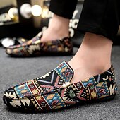 economico Slip-ons e mocassini da uomo-Per uomo Scarpe Casual Camminata Casual Tela Confortevole Antiscivolo Traspirante Mocassino Nero Beige Estate Primavera Autunno