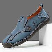 Χαμηλού Κόστους Ανδρικά Sneakers-Ανδρικά καφέ slip-on παπούτσια με ραφές σε αντίθεση, μαλακή εσωτερική σόλα και ανθεκτική σόλα από καουτσούκ για casual ρούχα γραφείου, καθημερινές μετακινήσεις και χαλάρωση το Σαββατοκύριακο.