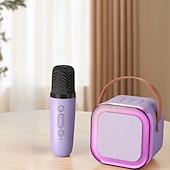 billige Mikrofoner-k12 trådløs mikrofon karaokemaskin bluetooth-høyttaler ktv hifi stereolyd led-lys for utendørs hjemmefest