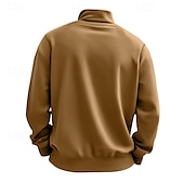 abordables Sudaderas Básicas_-Hombre Sudadera Sudadera con un cuarto de cremallera Albaricoque Negro Blanco Vino Rojo Media cremallera Plano Deporte Diario Festivos Poliéster Ropa de calle Básico Casual Primavera Otoño Ropa