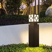 abordables Post Light-Lámpara de poste para exteriores, moderna lámpara de columna para entrada de patio, carcasa de metal, 110-240 V, 5 W