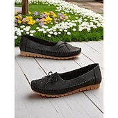 economico Slip-ons e mocassini da donna-mocassini da guida pieghevoli da donna: mocassini in morbida pelle con suole flessibili per il relax in giardino, il relax in veranda e l&#039;uso quotidiano