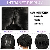 cheap Movie Character Wigs-Long Braid Wig With Bangs Black Braided Wig Girls Halloween costume Wigs For Kids