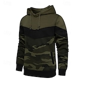 cheap Basic Hoodies-Men&#039;s Hoodie Pullover Hoodie Sweatshirt Light Yellow Wine Red Denim Blue Black White Hooded Color Block Front Pocket Sports &amp; Outdoor Casual Daily Streetwear Cool Sportswear Fall &amp; Winter Clothing