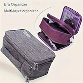 baratos Arrumação e Organização-bolsa de viagem para guardar sutiãs e meias, organizador leve multicamadas com fecho de zíper, tecido durável, roxo, lavável à mão, várias cores disponíveis