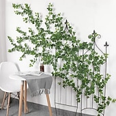 economico Piante e Fiori Artificiali-Ghirlanda di edera artificiale, foglie di vite finte, pianta verde di plastica da appendere, 2 m (78,7&quot;) per la decorazione delle pareti dei ristoranti, vite con foglie finte per la decorazione di
