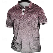 cheap Men's Plus Size Polo-Men's Plus Size Polo Shirt Big and Tall Graphic Prints Turndown Print Short Sleeve Spring &amp; Summer Sports Fashion Streetwear Designer Outdoor Street Tops