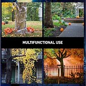 baratos Decoração ao ar livre-Decoração de jardim de Halloween com silhueta de metal, bruxa fofa e gato, estaca de jardim de metal à prova d'água, decoração de arte de jardim ao ar livre de Halloween