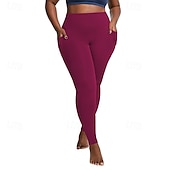 economico Sport Taglie Forti e Gravidanza-Per donna leggings da pilates pantaloni sportivi Leggings da yoga Tasca Leggero Pilates Palestra Corsa Pantaloni Nero Rosa polverosa Borgogna Spandex Taglie Forti Gli sport Abbigliamento sportivo