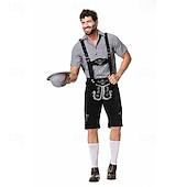 abordables Hombres-Oktoberfest Lederhosen Camisas Sombrero alpino bávaro Alemán alpino prados Hombre Fiesta Festival de Cerveza Paño de estilo tradicional