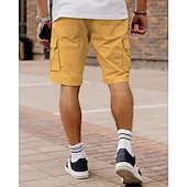 economico All&amp;#39;aperto-Per uomo Pantaloncini cargo Shorts Pantaloncini Estivi Coulisse Elastico in vita Multi-tasche Semplice Comodità Indossabile Lunghezza al ginocchio All&#039;aperto Sport Quotidiano Moda Casual Nero Cachi