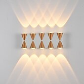 economico applique da esterno-Lampada da parete a LED per esterni 10W, illuminazione up/down, per interni, 4/6/8/10 teste, curva, impermeabile, IP65, lampada da camera da letto moderna, luce bianca calda, AC85-265V