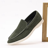 voordelige Hereninstappers &amp; loafers-Lichtblauwe instappers voor heren – ademende platte schoenen van imitatiesuède met gedempte zool voor lente-outfits, dagelijkse woon-werkverkeer en ontspannen stadswandelingen