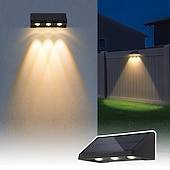 olcso Kültéri falilámpák-napelemes fali lámpák kültéri 1/2/3 LED lencsés kerítésvilágítás motoros kültéri vízálló meleg fehér automatikus be-/kikapcsolású LED házszámvilágítás verandára, teraszra, erkélyre, falra, udvari