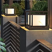 voordelige Postlicht-Buitenpaalverlichting armatuur moderne tuin entree buiten zuilverlichting metalen behuizing patio pilaarverlichting 110-240v 20w