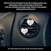 cheap Car Pendants &amp; Ornaments-Car Vent Clip Bling Crystal Heart Shape Charm Universal Car Air Conditioner Decorations