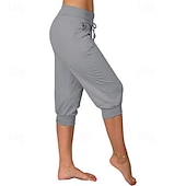 billige cargobukser for kvinner-Dame Capri-bukser Søndagsshorts Gatemote Fritid Kalv lengde Medium Midje عادي Elastisk midje Snorer Pusteevne Myk Mikroelastisk Feriereise Gate Dagligdagstøy Svart Rosa Navyblå Grønn Sommer Normal