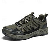 abordables Baskets-Homme Chaussures Décontractées Chaussures de randonnée Marche Occasionnel Cuir PU Maille Confortable Antidérapant Respirant À lacets Noir Jaune Vert Été Printemps