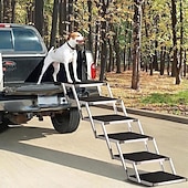 cheap Tool Accessories-Pet Steps Aluminum Pet Stair Folding Dog Ladder for Trucks, Cars, SUVs &amp; High Bed