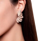 abordables Boucles d&#039;oreilles-Femmes Boucles d&#039;oreilles clous Superposé Forme de Feuille Précieux Pétale ancien Mode Artistique Diamant Imitation Des boucles d&#039;oreilles Bijoux Argent / Doré Pour Mariage Soirée Quotidien Festival