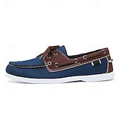 economico Casuale-scarpe da barca da uomo bicolore nere e bianche con design classico allacciato, comode ed eleganti, ideali per gite in spiaggia, abbigliamento casual ed eventi estivi