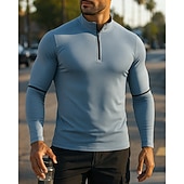 男性用 ランニングトップ ランニングTシャツ クォータージップ 長袖 Tシャツ ソリッド 速乾性 ライトウェイト 高通気性 テニス ゴルフ ランニング スポーツウェア アクティブウェア ダークグレー ブラック ホワイト お買い得  ランニングTシャツとタンクトップ-男性用 ランニングトップ ランニングTシャツ クォータージップ 長袖 Tシャツ ソリッド 速乾性 ライトウェイト 高通気性 テニス ゴルフ ランニング スポーツウェア アクティブウェア ダークグレー ブラック ホワイト