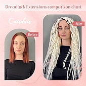abordables Crocheter les cheveux-Extensions de dreadlocks synthétiques mixtes 3 en 1, 30 mèches, 30 pouces, blond 613 bouclé &amp;droit &amp;extensions de dreadlocks bohèmes à extrémité unique, style hippie, pour femmes