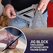 cheap Tools &amp; Home Improvement-Innovative Rafter Square Tool for Carpenters, Rotating Fence , CNC Milled Aluminum, Jig Block for Repetitive Markings, High Contrast, Black/Red/Blue