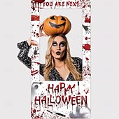 cheap Halloween Wall Tapestries-Halloween Photo Booth Props SuppliesSpooky and Fun Designs ncludes Ghosts, Pumpkins, Witches, Bats, and More  Perfect for Parties, Events, and Celebrations