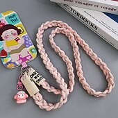cheap Phone Lanyards &amp; Wrist Straps-Phone Case For Apple AirTag Xiaomi Samsung Galaxy Universal with Lanyard with Wrist Strap Cartoon Geometric Pattern Polyester